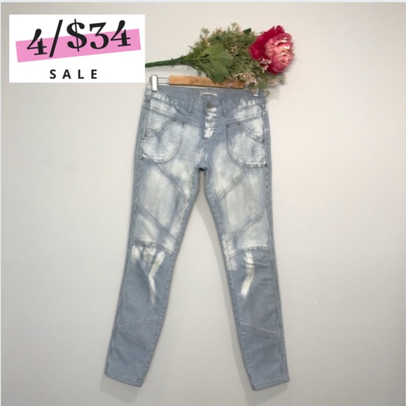 Free People Denim - Free People | Striped Acid Wash Skinny Jeans SZ 26